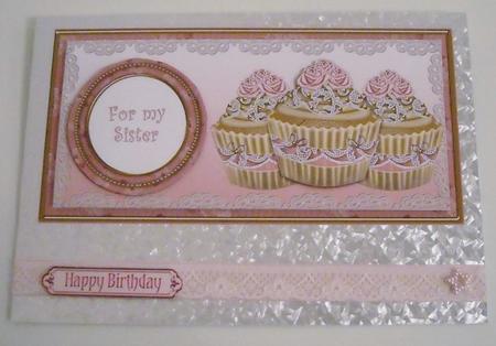 Pink Vintage Cupcake for My Sister Dl Topper by Pam Stubley