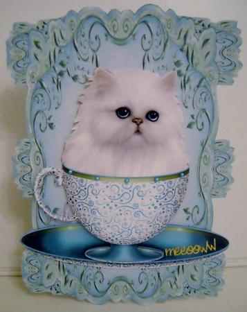 Green Strip Card Mini Kit - Teacup Kitten by Pam Stubley