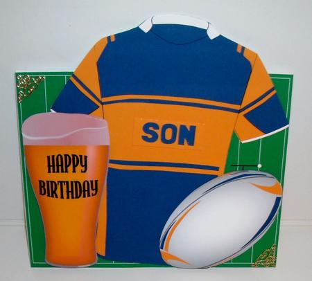 Rugby Fan Birthday Blue and Yellow Mini Kit by Pam Stubley