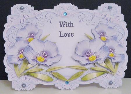 Mauve Strip Card Mini Kit - Delicate Flowers by Pam Stubley