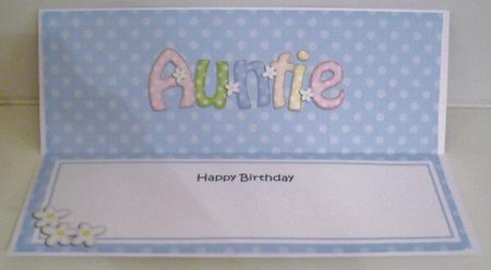 Birthday Auntie Matching Large Dl Insert by Pam Stubley
