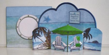 A Day at the Beach Pop Out Card & Envelope by Pam Stubley