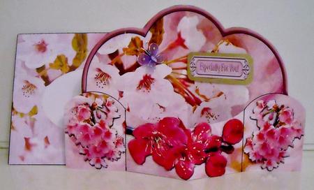 Cherry Blossom Time Pop Out Card & Envelope by Pam Stubley