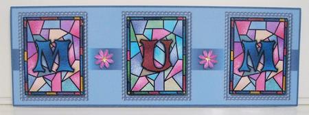 Stained Glass Mum Dl Blu Qs by Pam Stubley