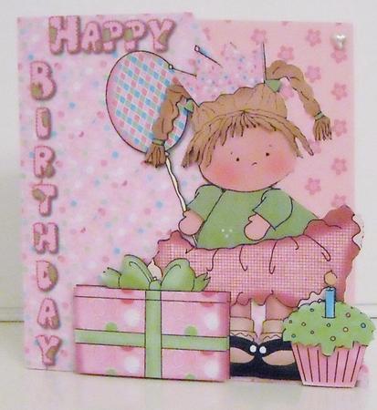 Birthday Princess Card Front and Decoupage by Pam Stubley