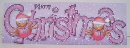 Large Dl Merry Christmas Quick Card 3D Decoupage by Pam Stubley