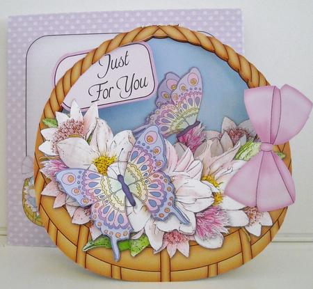 3D Butterfly & Pretty Flowers Rocking Baskets by Pam Stubley