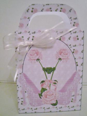 Pink Floral Shoe Gift Bag by Pam Stubley