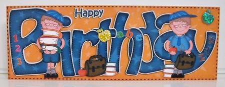 Boyz Birthday Large Dl Quick Card 3D Decoupage by Pam Stubley