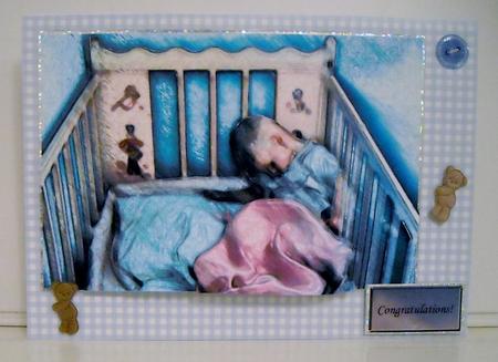 Baby Boy in Crib by Pam Stubley