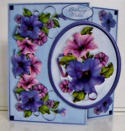 Gatefold Mini Kit - Purple Petunias by Pam Stubley