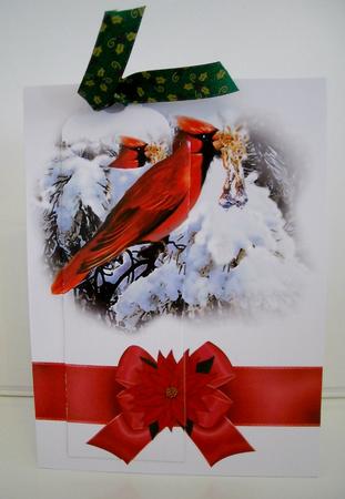 Cardinal Christmas Bookmark Card by Pam Stubley