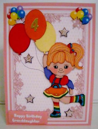 Rainbow Girl with Her Balloons by Pam Stubley