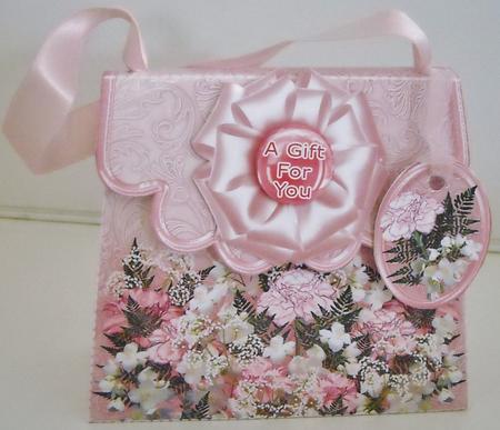 Handbag Gift Box Pink Carnations by Pam Stubley