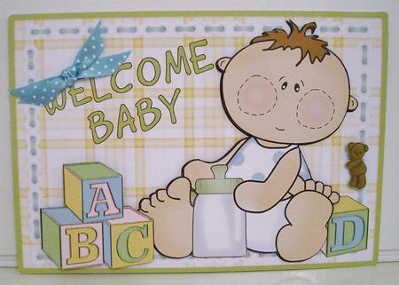 Building Blocks - Baby Boy with Bottle by Pam Stubley