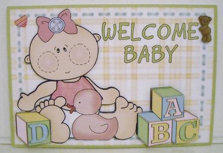 Building Blocks - Baby Girl with Duck by Pam Stubley