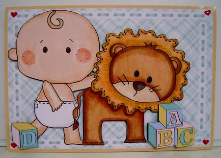 Building Blocks - Button Baby and Lion by Pam Stubley