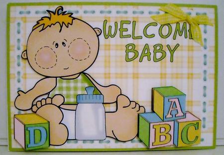 Building Blocks - Baby with Bottle by Pam Stubley