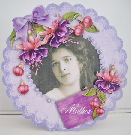Ladies & Lace - Card Front/topper Mini Kit - Fuschia by Pam Stubley