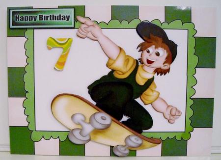 Skate Boarder in Green Frame by Pam Stubley