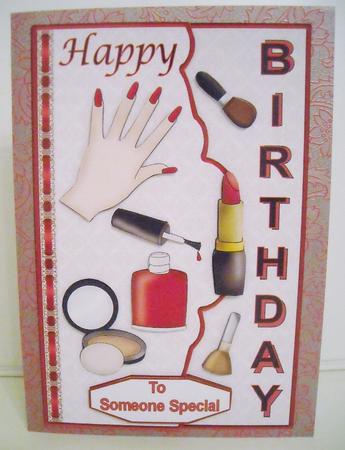 Makeup Decoupage Birthday Topper by Pam Stubley