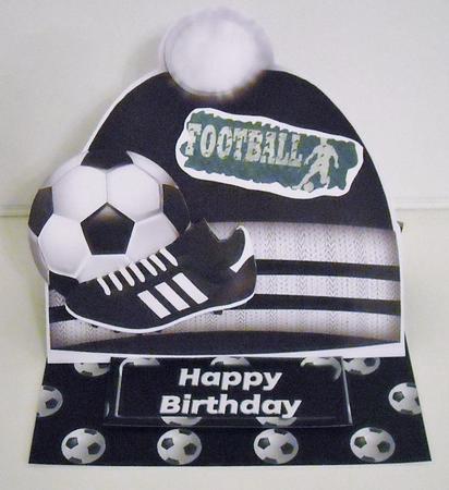 Football Hat Easel Card Mini Kit - Black & White by Pam Stubley