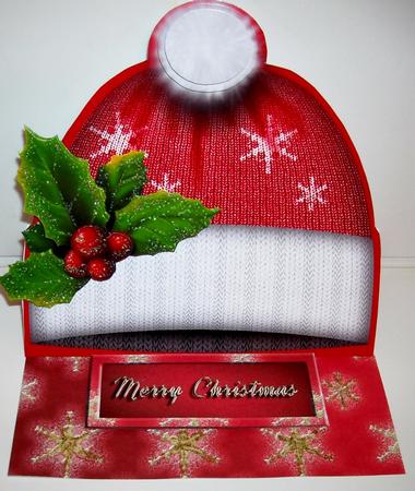 Christmas Red Hat Easel Card Mini Kit by Pam Stubley