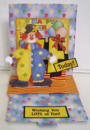 Pop Up Slider Card Kit - Clown Age Birthday Card by Pam Stubley