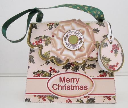 Handbag Gift Box Christmas Holly by Pam Stubley