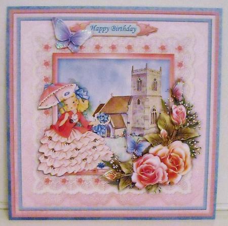 Vintage Belle at Church Topper & Decoupage Mini Kit by Pam Stubley