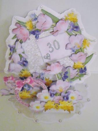 Giant Easel Tableau 3D Card Kit - Tulips & Violets by Pam Stubley