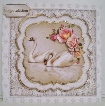 Wedding Swans Triple Layer Card Front Mini Kit by Pam Stubley