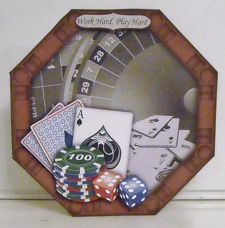 Gambling Poker Table Shape Card & Decoupage by Pam Stubley