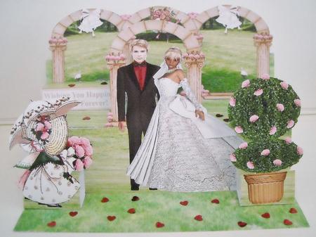 Wedding Day Bride & Groom Giant 3D - A4 Easel Card Kit by Pam Stubley