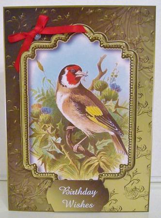 Gorgeous Goldfinch with Plaque by Pam Stubley