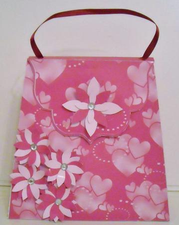Large Gift Handbag - Pink Hearts by Pam Stubley