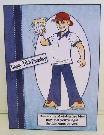 Cheers Dude 18th, 19th 21st Birthday Quick Card by Pam Stubley