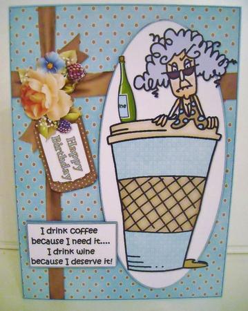Stella Deserves Her Wine Quick Card by Pam Stubley
