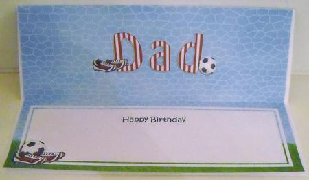 Happy Birthday Dad Football Matching Large Dl Insert by Pam Stubley