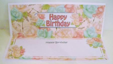 Birthday Roses Matching Large Dl Insert by Pam Stubley
