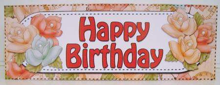 Large Dl Birthday Roses Card & 3D Decoupage by Pam Stubley