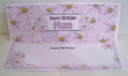 Birthday Mum Daisies Large Dl Matching Insert by Pam Stubley