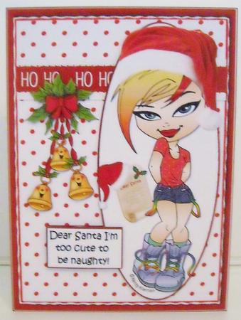 Teen Diva Dear Santa I'm Cute Quick Card by Pam Stubley