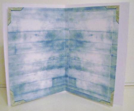 Blue Wooden Floor Insert with Brass Corners by Pam Stubley