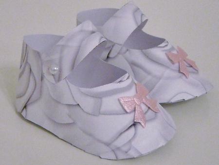 Soft White Roses 3D Baby Shoes by Pam Stubley