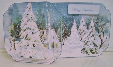 Winter Church at Christmas Dl Card with Topper by Pam Stubley