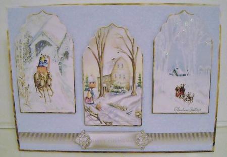 Vintage Coach and Horses Arch Panel Card by Pam Stubley