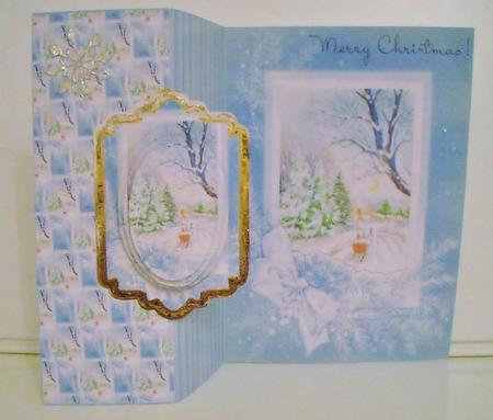 Sledge Ride Home No Hole Fold Back Card by Pam Stubley