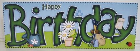 Large Dl Birthday Gardening 3D Decoupage by Pam Stubley