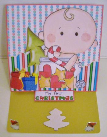 6 Inch Card - Candycane Baby by Pam Stubley
